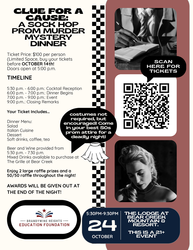 "Clue for a Cause:" A Sock Hop Prom Murder Mystery Dinner