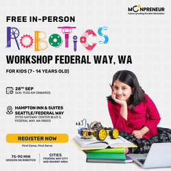 In-Person Free Robotics/Math Workshop for Kids at Federal Way, WA (7-14)