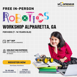 In-Person Free Robotics/Math Workshop for Kids at Alpharetta, GA (7-14)