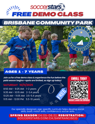 FREE Super Soccer Stars demo class FOR 1-7 YEAR OLDS in Brisbane!