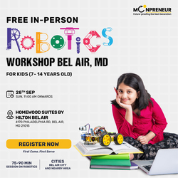 In-Person Free Robotics/Math Workshop for Kids at  Bel Air, MD (7-14)