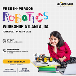 In-Person Free Robotics/Math Workshop for Kids at Atlanta, GA (7-14)