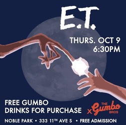 Gulch Movie Night in Noble Park: E.T., Free Gumbo