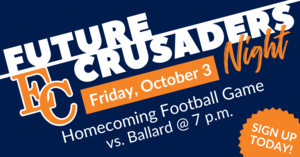 Eastside Catholic School Future Crusaders Event - October 3 and October 27
