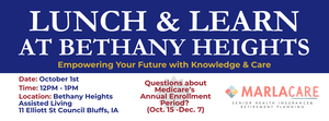 Oct. 1 Lunch & Learn at Bethany -Medicare AEP Explained