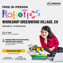 In-Person Free Robotics/Math Workshop for Kids at Greenwood Village, CO (7-14)