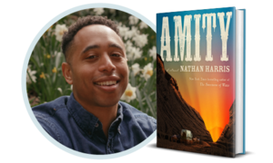 Nathan Harris discussing and signing Amity