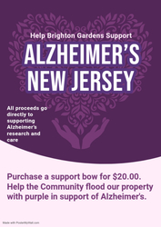 Alzheimer's Awareness Support Bows, All proceeds benefit Alzheimer's New Jersey