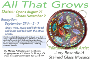 Art Exhibit & Reception at Moraga Art Gallery. Reception Sept. 27, 5-7 pm.