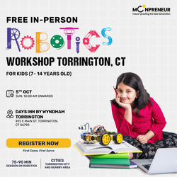 In-Person Free Robotics/Math Workshop for Kids at Torrington, CT (7-14)