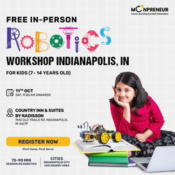 In-Person Free Robotics/Math Workshop for Kids at Indianapolis, IN (7-14)