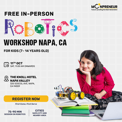 In-Person Free Robotics/Math Workshop for Kids at Napa, CA (7-14)