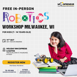 In-Person Free Robotics/Math Workshop for Kids at Milwaukee, WI (7-14)