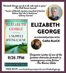 Best-Selling Master of Crime Fiction Elizabeth George Live in SF! (in conversation with Cara Black)