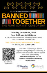 FILM SCREENING AT UU VERO BEACH: BANNED TOGETHER – THE FIGHT AGAINST CENSORSHIP