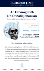 MCDS Events Presents Paleoanthropologist Dr. Donald Johanson, discoverer of "Lucy" Fossil