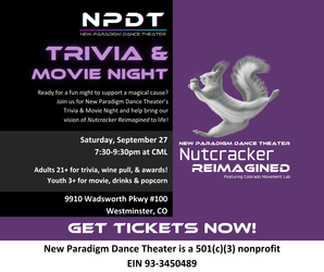 NPDT Nutcracker Trivia & Movie Night Fundraiser!