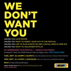 Happy Hour with DCIFF — Filmmakers & Volunteers Welcome!