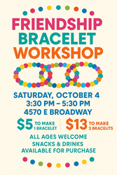 Friendship Bracelet Workshop @ Poppin' Off