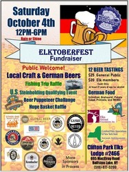 ‘Elktoberfest’ Beverage Tasting and German Food Fundraiser for Cerebral Palsy
