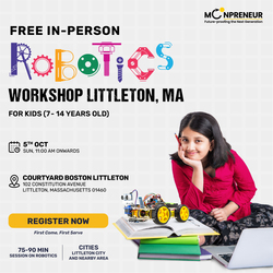 In-Person Free Robotics/Math Workshop for Kids at Littleton, MA (7-14)