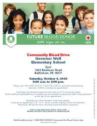 Governor Wolf School Open to Community Blood Drive
