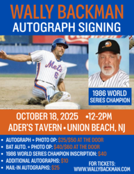 Wally Backman (86 Mets World Series Champion) Autograph Signing and Photo Opportunity