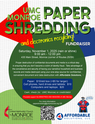 UMC Monroe's Paper Shredding and Electronics Recycling Fundraiser