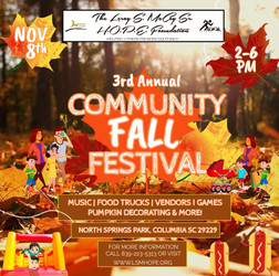 Community Fall Festival Saturday November 8, 2025 2-6 pm North Springs Park, 1320 Clemson Road, Cola