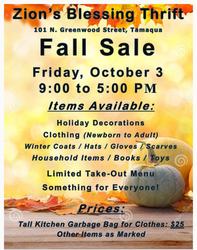 Zion Blessings Thrift Fall Sale