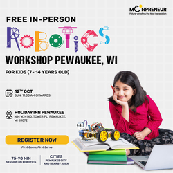 In-Person Free Robotics/Math Workshop for Kids at Pewaukee, WI (7-14)