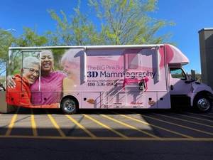 Better Business Bureau and Banner MD Anderson bring the BIG Pink Bus To Phoenix BBB Office