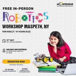 In-Person Free Robotics/Math Workshop for Kids at Maspeth, NY (7-14)