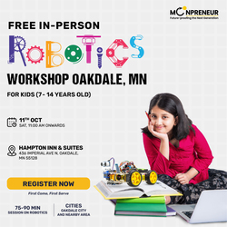 In-Person Free Robotics/Math Workshop for Kids at Oakdale, MN (7-14)
