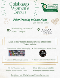 Calabasas Women’s Group Poker Training & Game Night