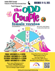 Neil Simon's "The Odd Couple, Female Version", presented by The Pelican Players Community Theater