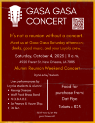 Loyola University Hosts Concert at Gasa Gasa During  Alumni and Reunion Weekend