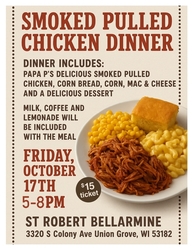 St. Robert's Smoked Pulled Chicken Dinner