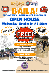 IROKO *FREE* Teen (ages 13-17) Latin Dance Class OPEN HOUSE