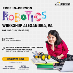 In-Person Free Robotics/Math Workshop for Kids at Alexandria, VA (7-14)