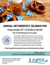 Annual Oktoberfest Celebration with Juniper Village at Bucks County!