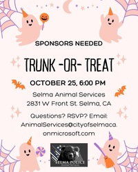 Selma Animal Services Trunk or Treat