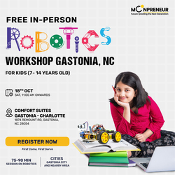 In-Person Free Robotics/Math Workshop for Kids at Gastonia, NC (7-14)
