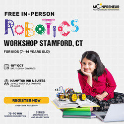 In-Person Free Robotics/Math Workshop for Kids at Stamford, CT (7-14)
