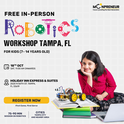 In-Person Free Robotics/Math Workshop for Kids at Tampa, FL (7-14)