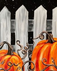 CANVAS PAINT AND SIP - PUMPKINS BY THE FENCE AT AR WORKSHOP HILLSBORO