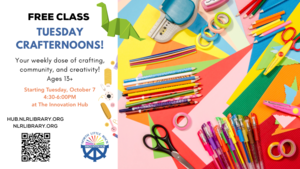 Tuesday Crafternoons: Your weekly creative reset—no mess, no stress, just free crafts at the Hub