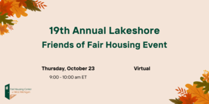 19th Annual Lakeshore Friend of Fair Housing Event