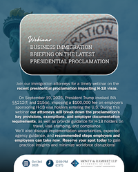 Business Immigration Briefing on the Latest Presidential Proclamation