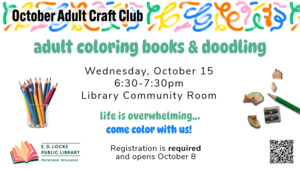 October Adult Craft Club - Coloring Books & Doodling